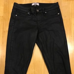 PAIGE laminated black ankle jeans